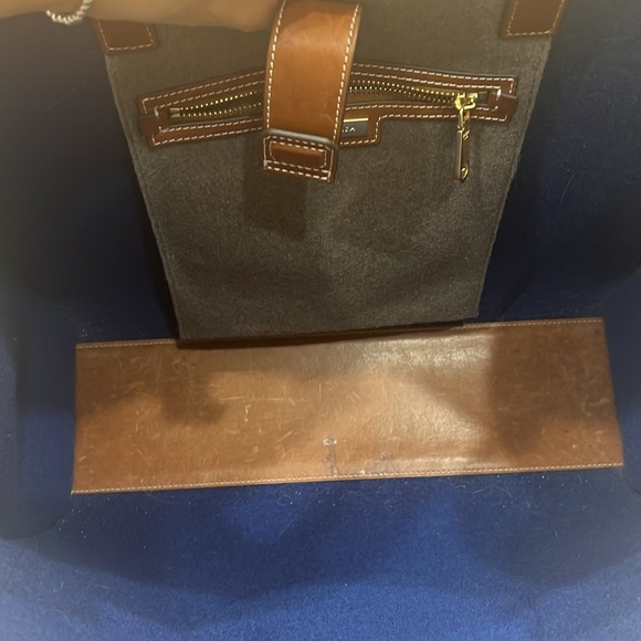 Tory Burch Ella Wool Blend Felt tote. Grey color. - Picture 6 of 8